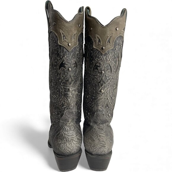 Corral Leather Studded Western Cowgirl Cowboy Snip Toe Boots Women's 9 M - Picture 14 of 15